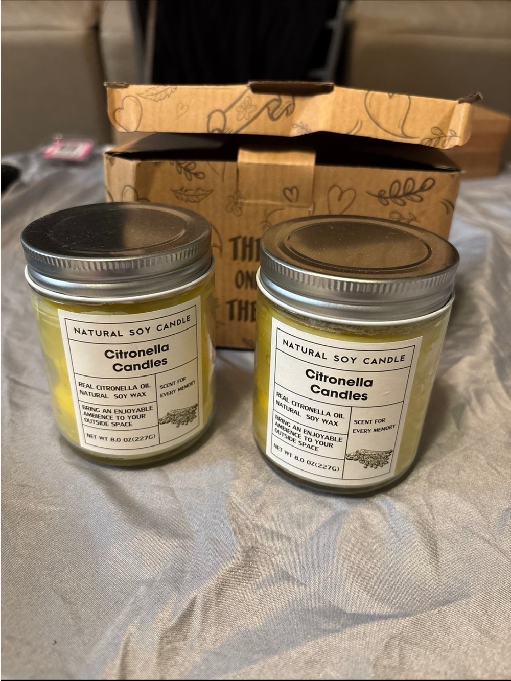 Natural Soy Citronella Candle - Yellow (Set of 2)